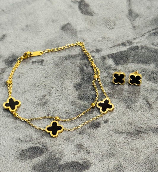 Four Cover Flover Bracelet And Earrings Bundle - GEN Z JEWELRY