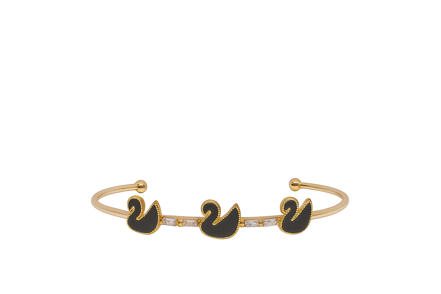 Gold Midnight Swan Cuff Bracelet - GEN Z JEWELRY