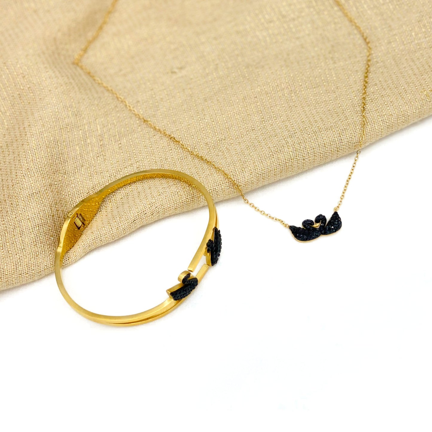 Double Swan Bracelet And Necklace