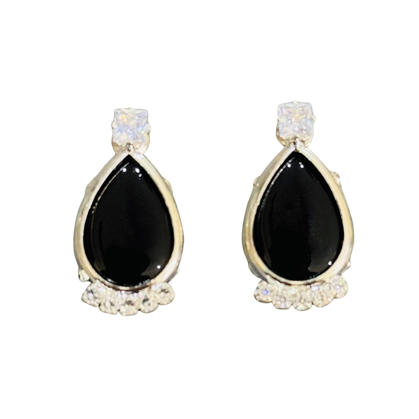 Midnight Elegance Black Stone Earrings - GEN Z JEWELRY
