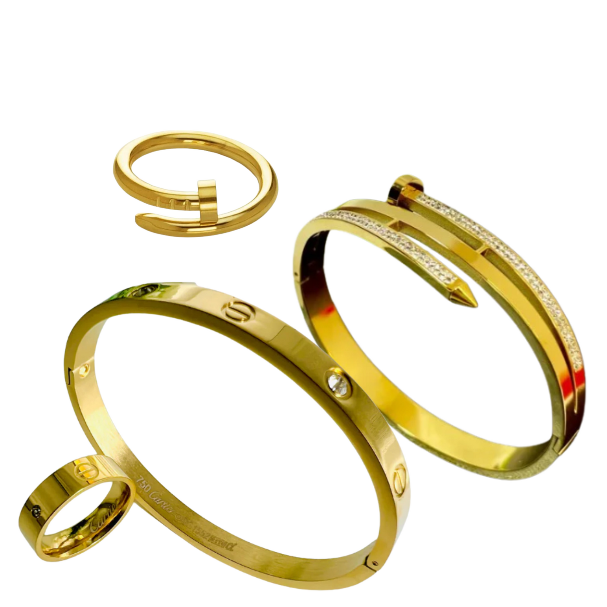 Cartier And Nail Bracelet And Ring Bundle