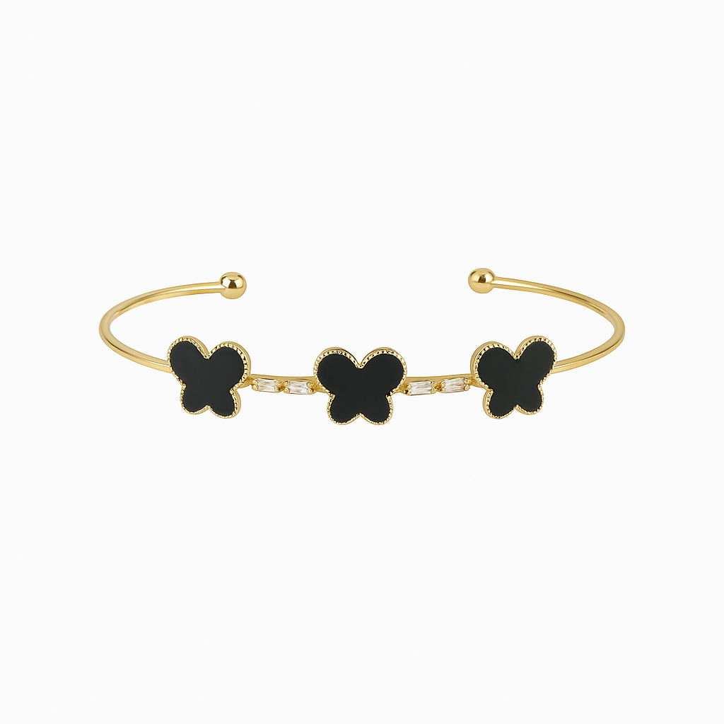 Golden Clover Charm Cuff Bracelet - GEN Z JEWELRY