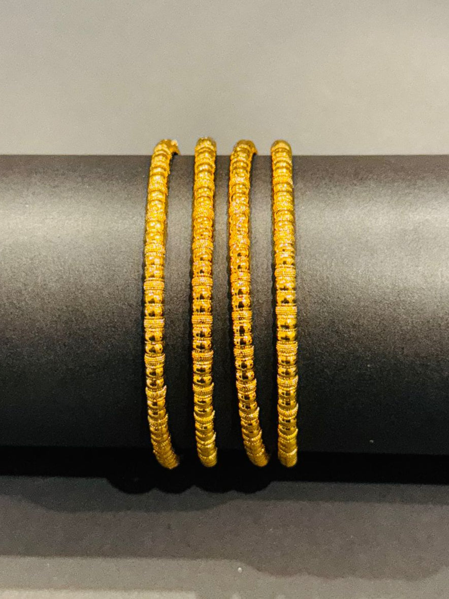 Golden Ripple Stack Bangles (Set of 4) - GEN Z JEWELRY