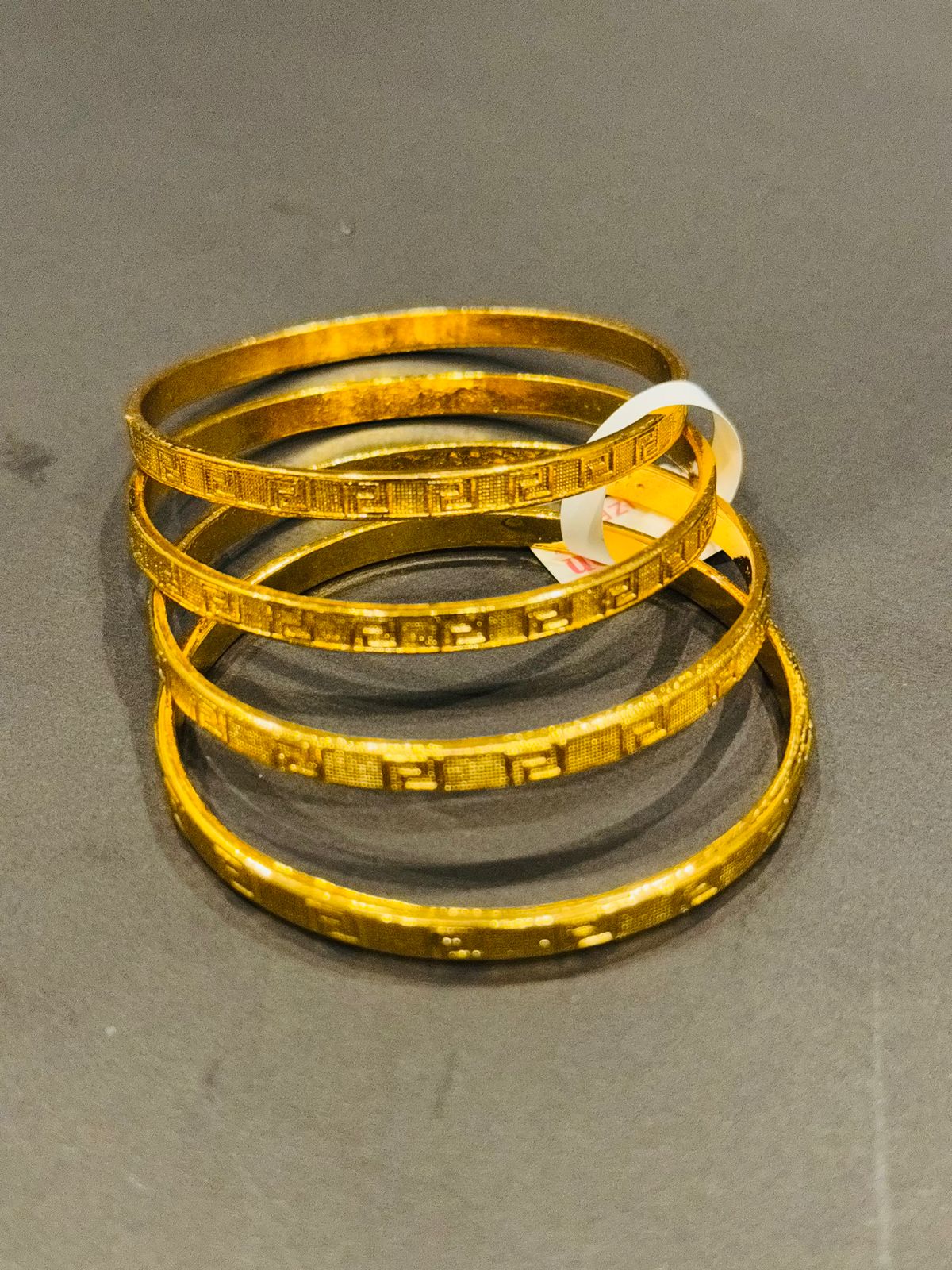 Greek Key Gold Bangles (Set of 4) - GEN Z JEWELRY